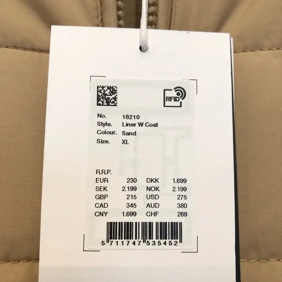 Rains Liner Puffer Coat Women’s XL Sand - Picture 8 of 8